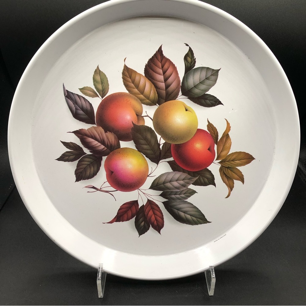 Worcester Ware Tin Tray 12” England Evesham Apples EXCELLENT